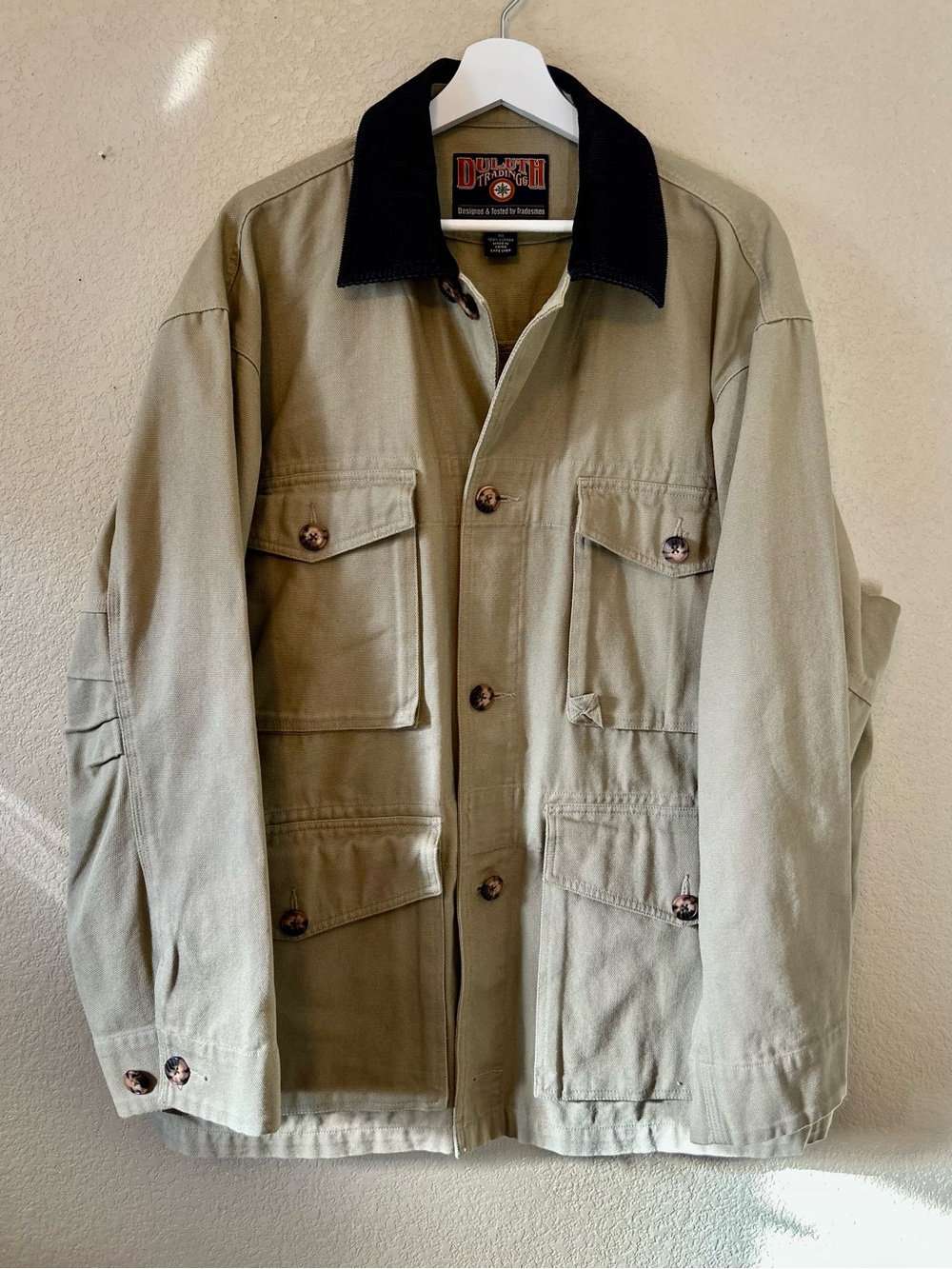 NWOT Duluth Canvas Work Chore Jacket with Black Corduroy Collar XL Barn Jacket